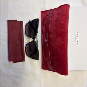 Marciano Black Sunglasses with Burgundy Case